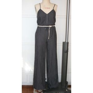 Striped Jumpsuit with Spaghetti Straps